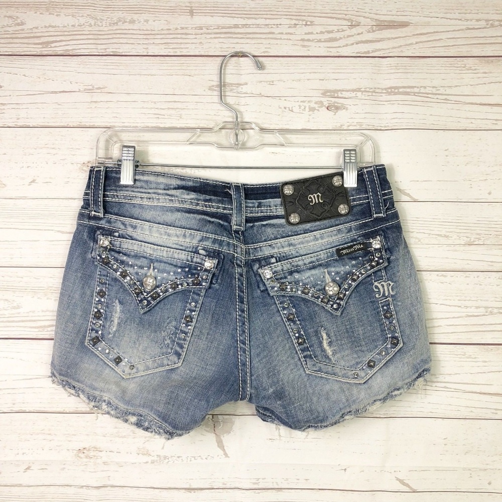 ❌SOLD❌ [Miss Me] Embellished Denim Cutoff Shorts - Picture 2 of 8